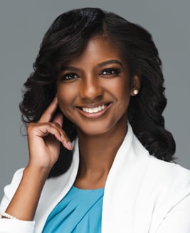 Headshot - Blue + White